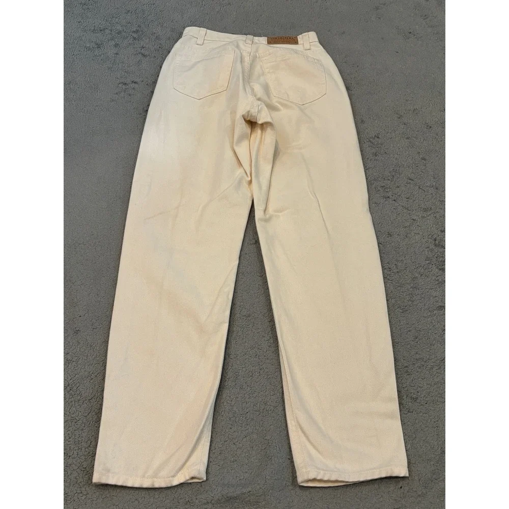 Liz Claiborne Lizwear Jeans Cream Off White High Rise Straight Leg Classic Fit 4